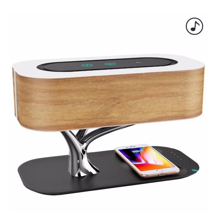 Bedside Lamp with Blue tooth Speaker and Wireless Charger Desk lamp for All Phones with Wireless Charging