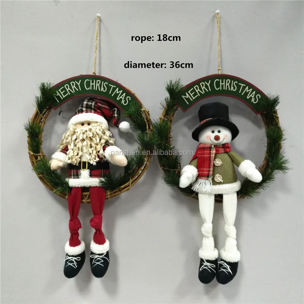 Door Hanging Wall Window And Holiday Decor Artificial Green Leaves Christmas Wreath