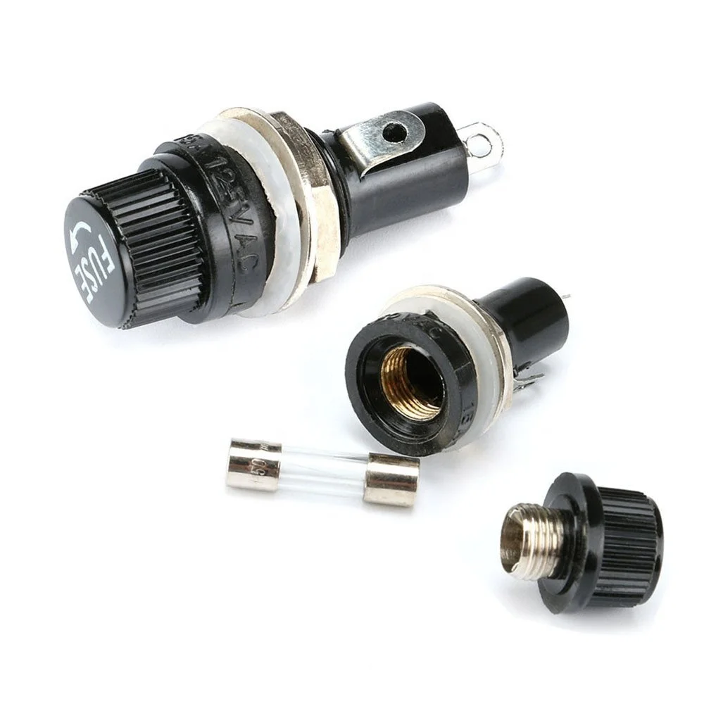 Electrical Screw Panel Mounted 6X 30mm Fuse Holder AC 125V 15A AC 250V 10A