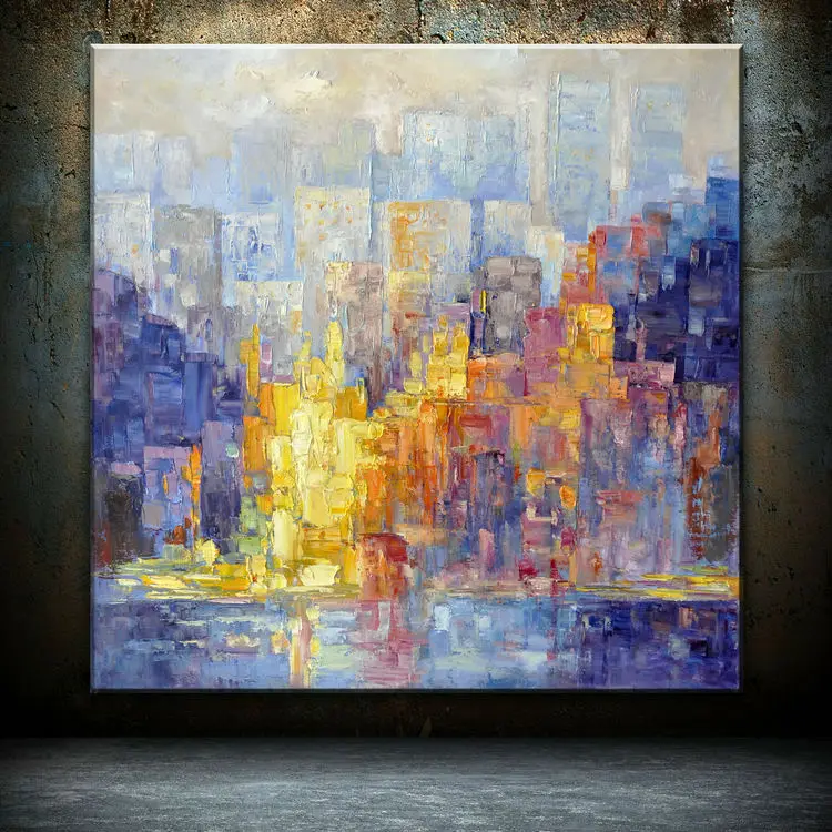 Best price for the new beautiful decoration urban landscape art painting