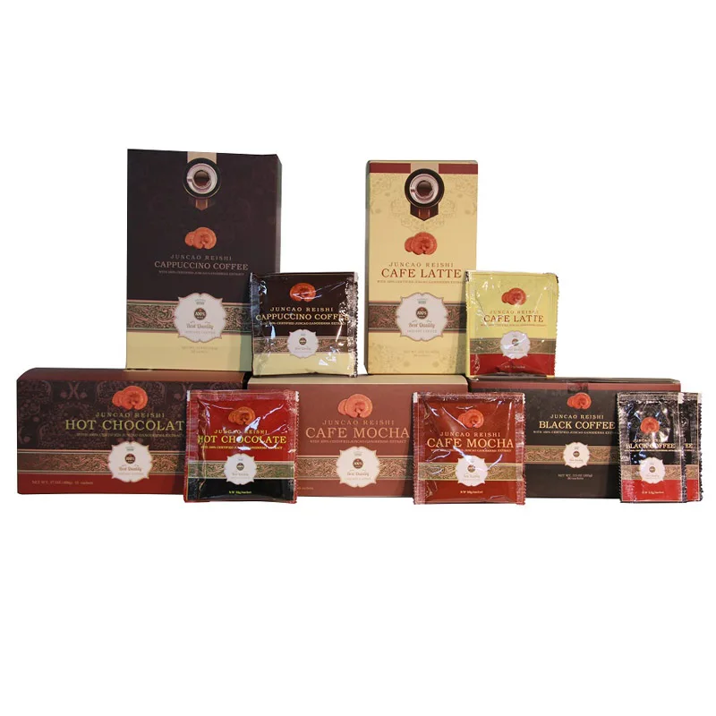 
Ready to Order Instant Ganoderma Reishi Coffee Latte on Sale Free to USA Herbal Extract 1 Sachet/time Dark Brown 24 Months 