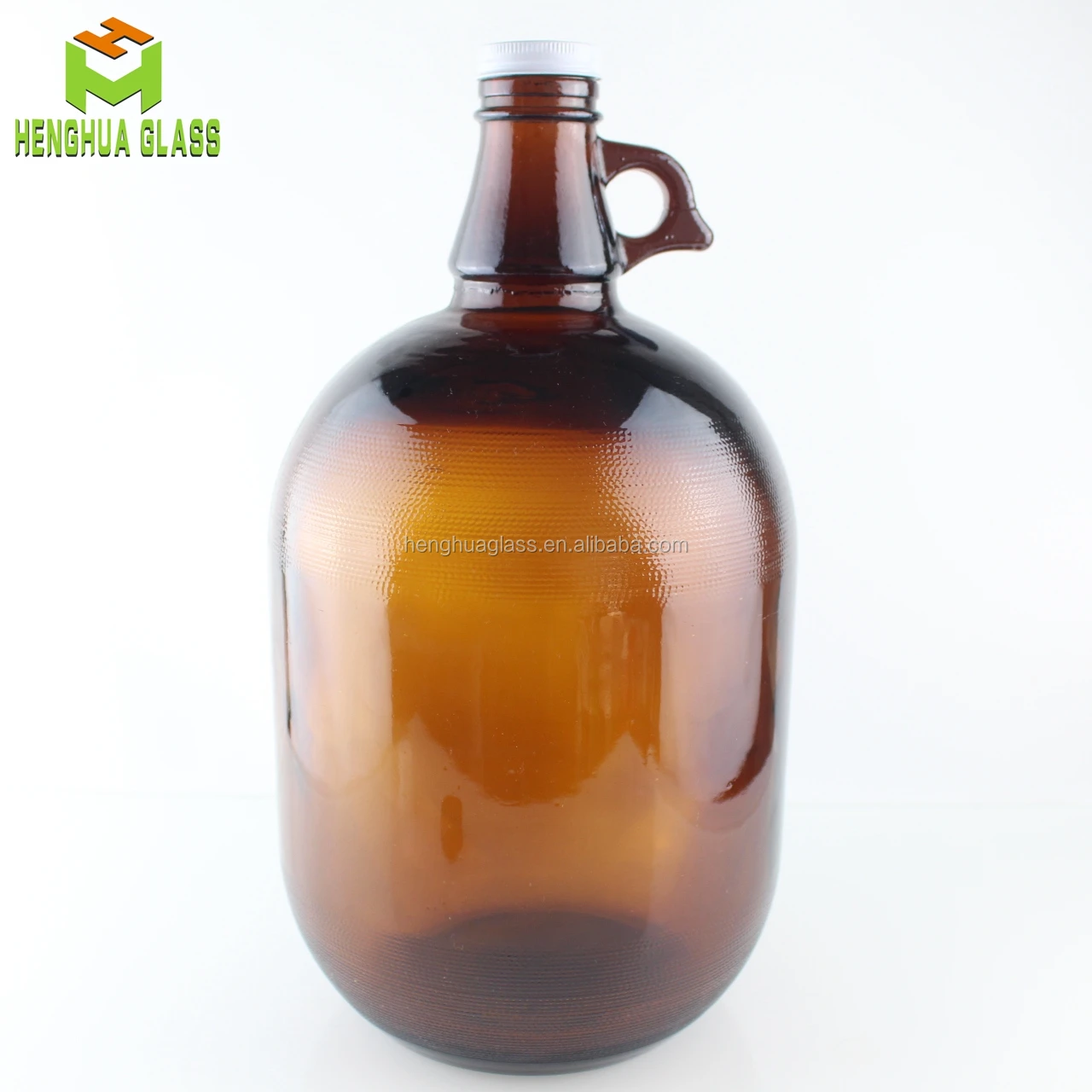 high quality 128oz 4000ml 4L  big amber glass beer wine growler bottle with screw cap