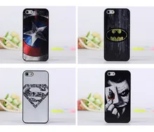 2014 New arrival cute cartoon Superman Batman Captain America clown pattern Cover case for apple iphone 5 5G 5S free shipping