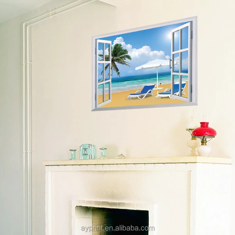 SK7019A/B 3D Window Home Decoration Wall Sticker Fake Window