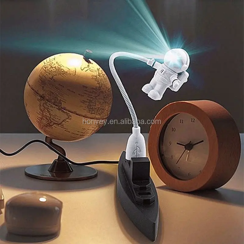 
New Style Cool Astronaut Spaceman USB LED Adjustable Night Light For Computer PC Lamp Desk Light Pure White 