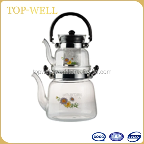 fire resistant glass turkish teapot brew teapot