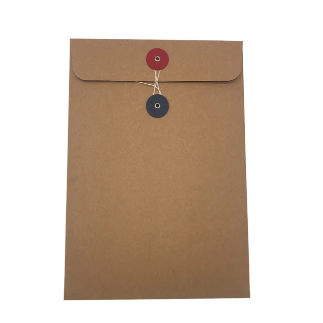 Custom envelope plain 160*240mm size envelope manilla brown envelope with button