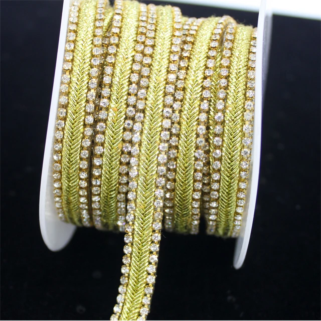 Cheap fashion shoe decoration crystal rhinestone chain  rhinestone hotfix trim for garment and bag