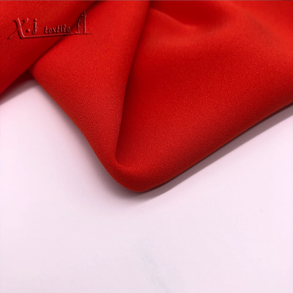 Polyester stretch fabric Moss Crepe Like Linen Fabric