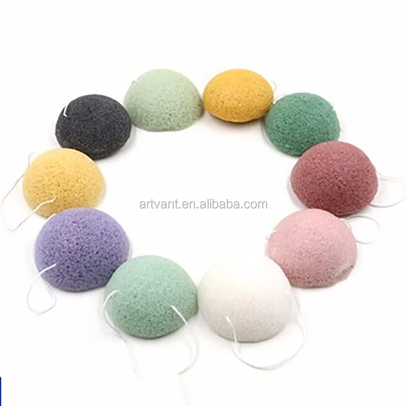 Nature Organic Facial Cleansing Konjac Sponge Compressed Expanding Konjak sponge with bamboo charcoal