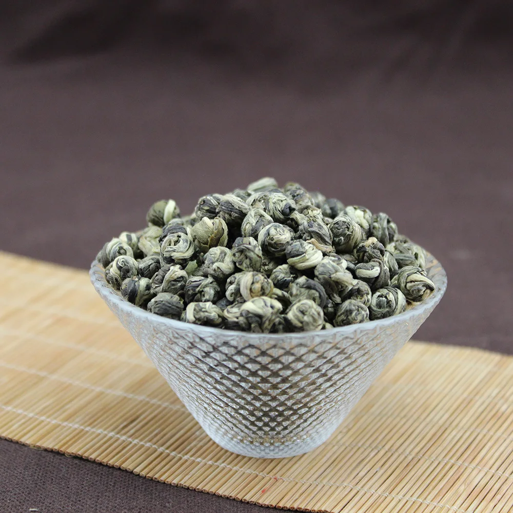 
High Grade Organic Chinese Dragon Pearls Jasmine Green Tea in Buck 