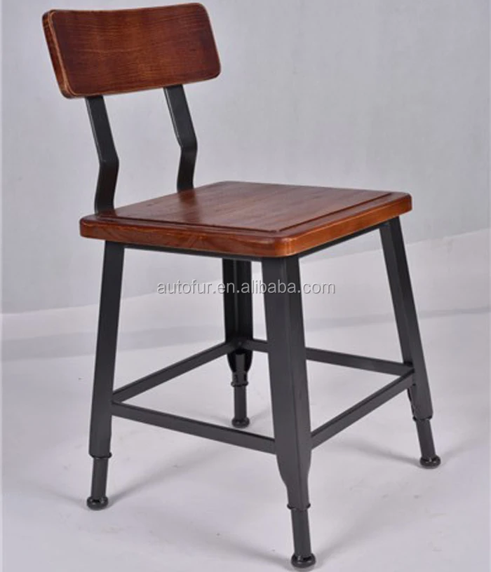 
Industrial dining room Furniture metal solid wooden chair 