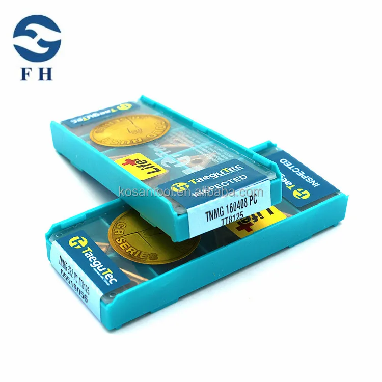 Taegutec Carbide inserts CNC cutting tools for steel application TNMG160408 PC TT8125
