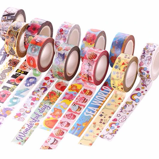 Rainbow colorful DIY Handmade Custom Printing Wrapping Washi Paper Tape