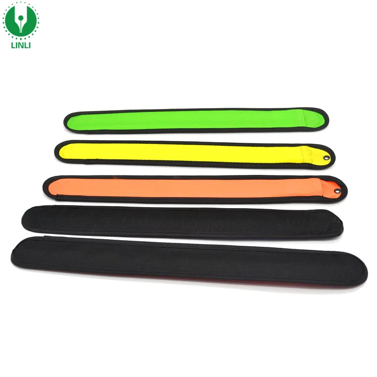 Customized Logo Promotional LED Reflective Wristband Led Reflective Slap Bands Flashing LED Armband