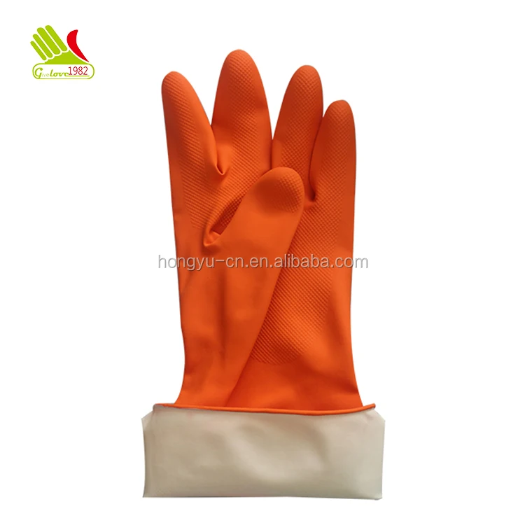 35g dipped lined latex rubber household cleaning gloves