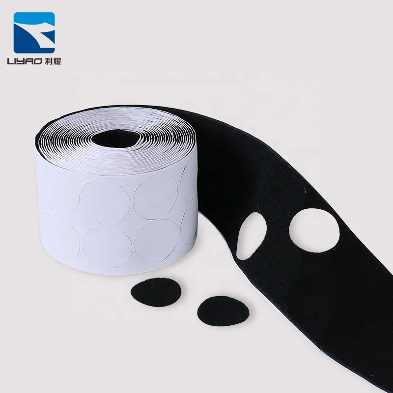 House Fitting Accessory White Self Adhesive Round Indoor Hooks And Loop Tape/ Coins/ Dot