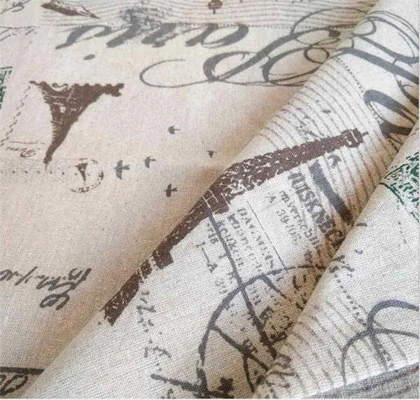 Paris Eiffel Tower printed fabric wholesale cotton linen curtain/tablecloth fabric