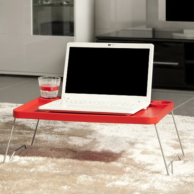 
MOQ500PCS 10 years export experience folding Promotion plastic bed bed tray laptop lap desk mount computer table with metal leg 