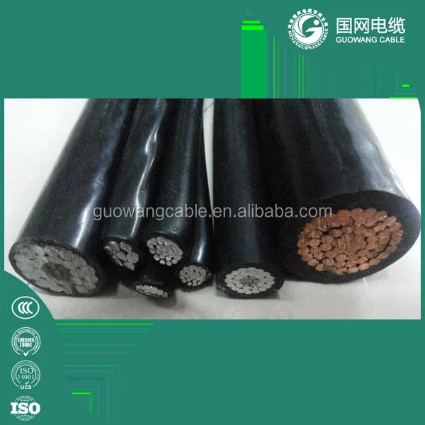 Overhead power transmission 4*25mm 4*16mm 4*50mm 4*95mm quadplex  pvc insulated cable abc cable