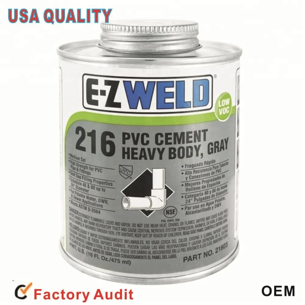 Clear pvc glue for pvc pipe, pvc cement