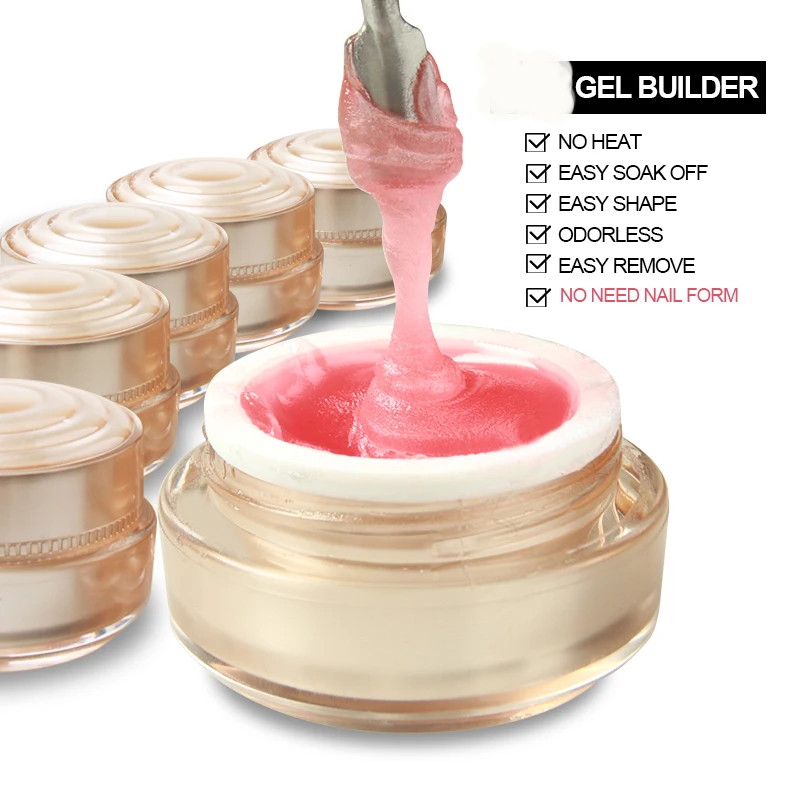 2024 Newest UV Hard Gel Nails Finger Prolong Easy Soak off UV Led thick nail hard Gel Nail Extension Gel