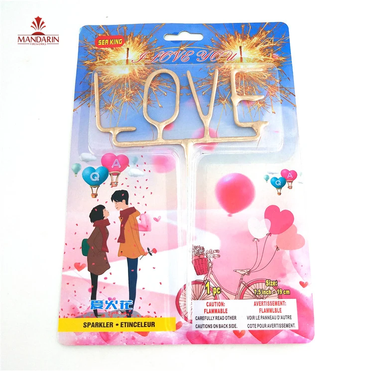 Новый фейерверк с надписью love sparklers День Святого Валентина торт на день рождения холодный Фейерверк Фонтан Фейерверк
