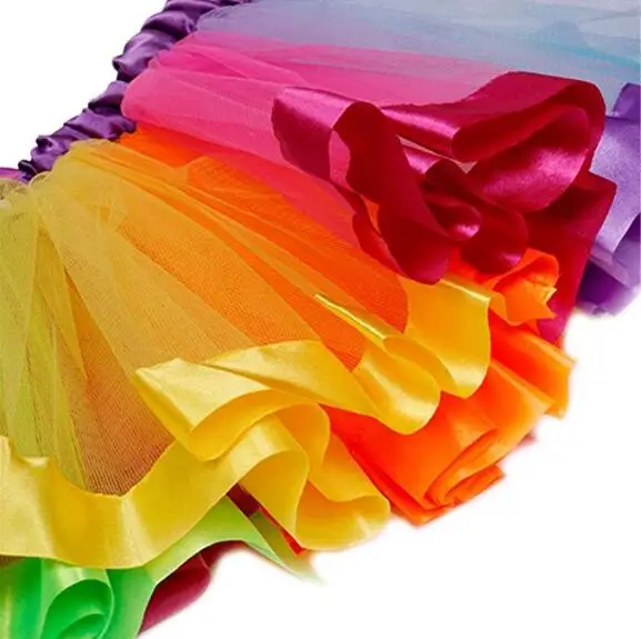 Girls Rainbow Puffy  Tutu Skirt  dress  for Party
