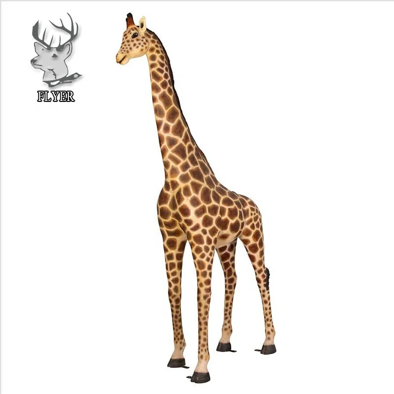 Garden outdoor decoration life size fiberglass giraffe statue