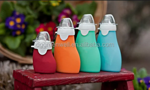 
Silicone Washable Baby Food Pouch With Spout 