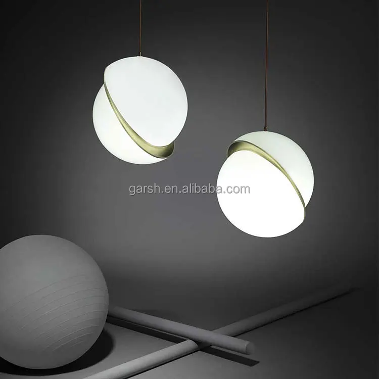 Golden Iron Milk White Modern Acrylic Pendant Light