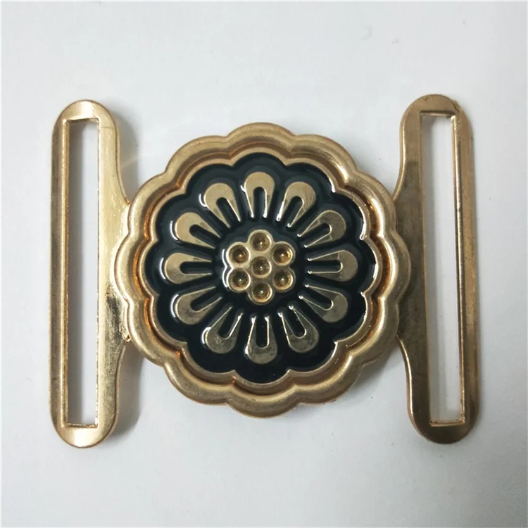 Ffower shape Openable Spray paint metal belt buckle Two parts joint clasp interlocking buckle