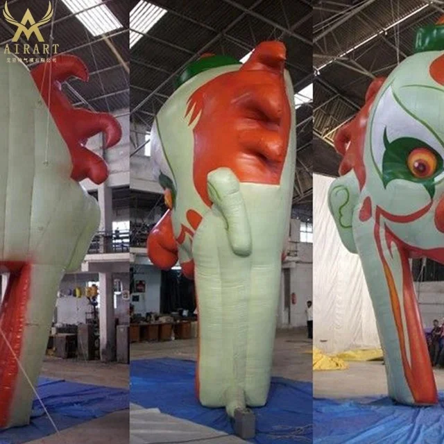 Страшный большой надувной цирковый клоун, туннель для украшения ворот на Хэллоуин