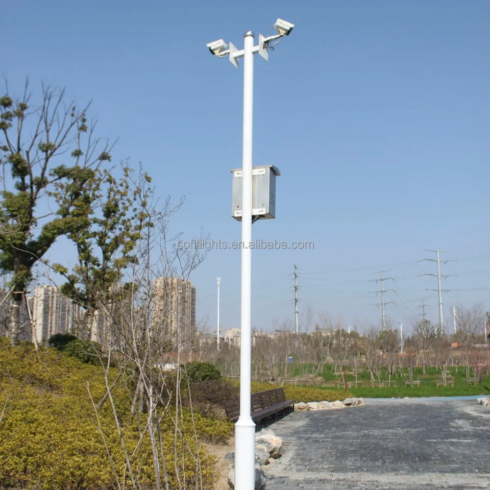 Security monitoring CCTV camera mounted pole,galvanized steel pole
