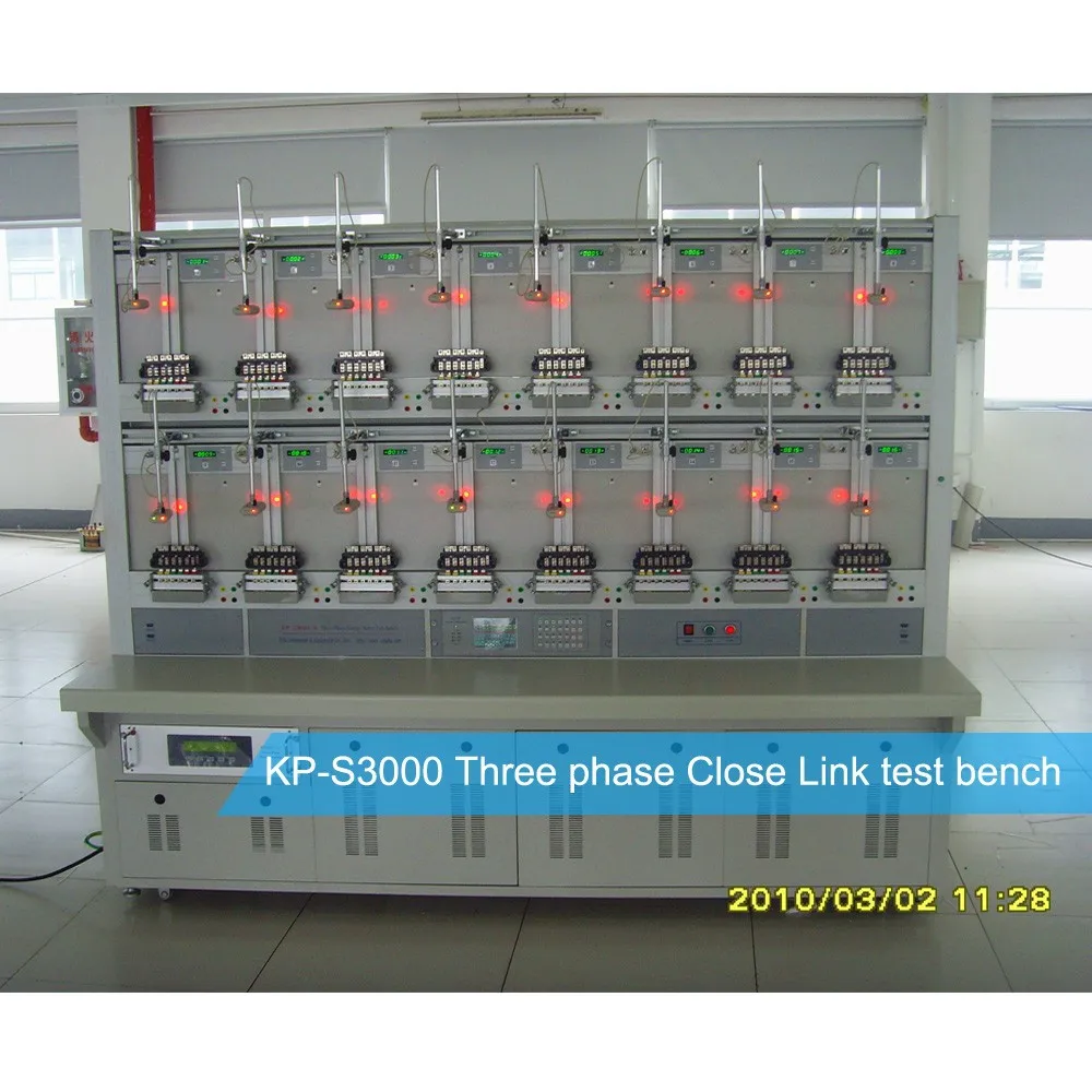 Three phase energy meter calibration test bench close link