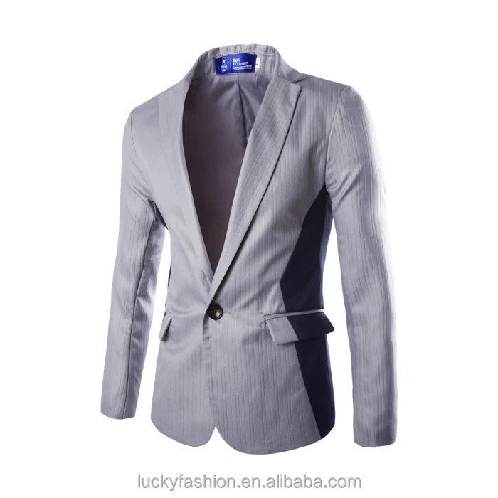 One Button Mens Korean Slim Fit Fashion Blazer Suit Jacket Plus Size Male Blazer Jacket Wholesale
