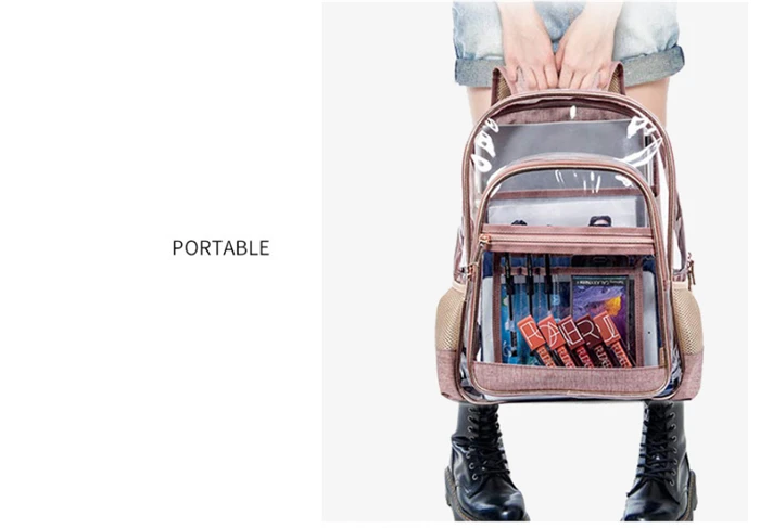 Wholesale custom korea fashion jelly pvc transparent plastic backpack