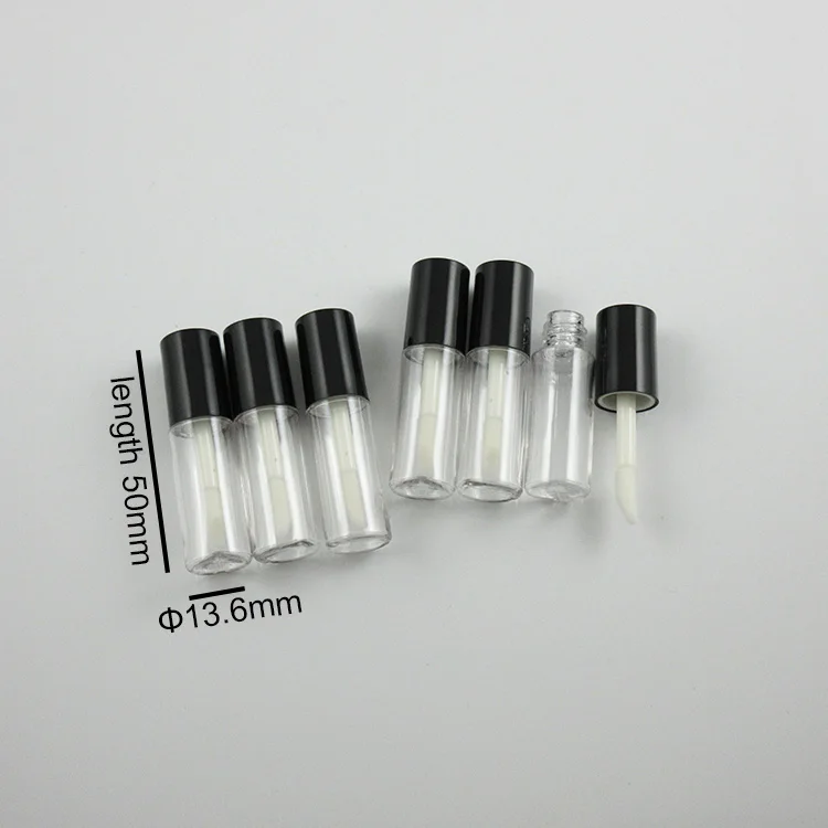 Free shipping MOQ  500pcs TM-LG6620 3ml small tester empty lip gloss bottle custom logo lip gloss tube plastic lip gloss package
