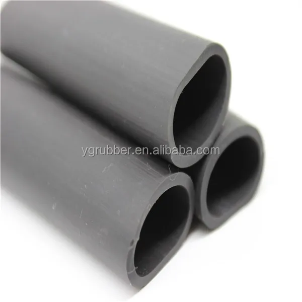 Elastic black silicone foam rubber tube
