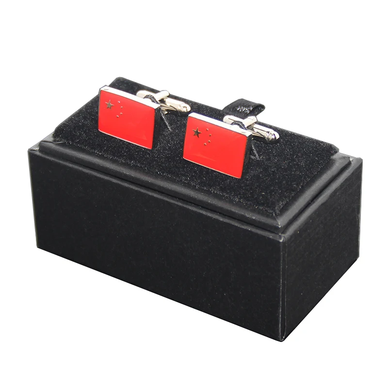 Cardboard Sponge Packing Hardboard Cufflinks Wedding Gifts Jewelry Box Case Black Leather Paper Storage Cufflink Box Wholesales