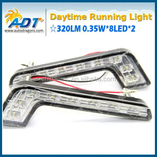 Супер Яркий Белый L форма 2X DRL 8 LED 12 В DC Глава Лампы автомобильные светодиодные фары дневного света