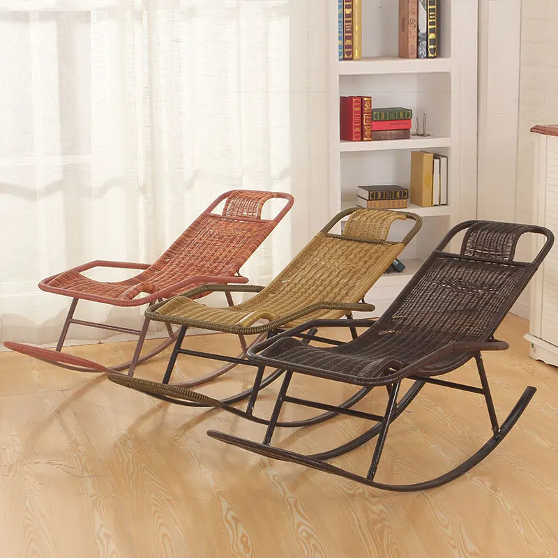 Cane rocking chair/Rocker/Rattan garden furniture/Metal leisure sunshine chair