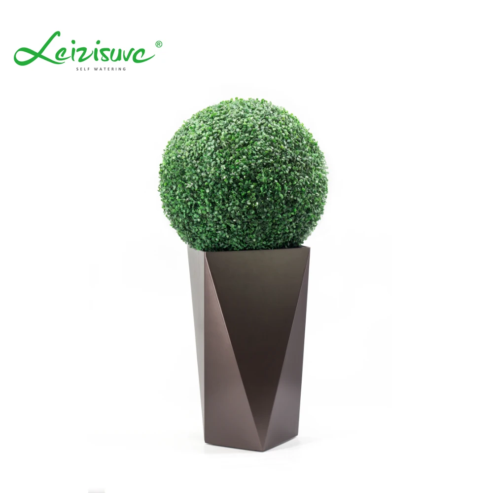 Leizisure Geometric Shape Indoor Decorate Garden Plastic Flowerpots Big Tree Planting Planter Flower Plant Pot