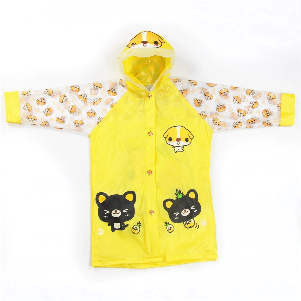 Wholesale Pvc Vinyl Kids Raincoat Manufacturers With Logo And Backpack For On The Way School