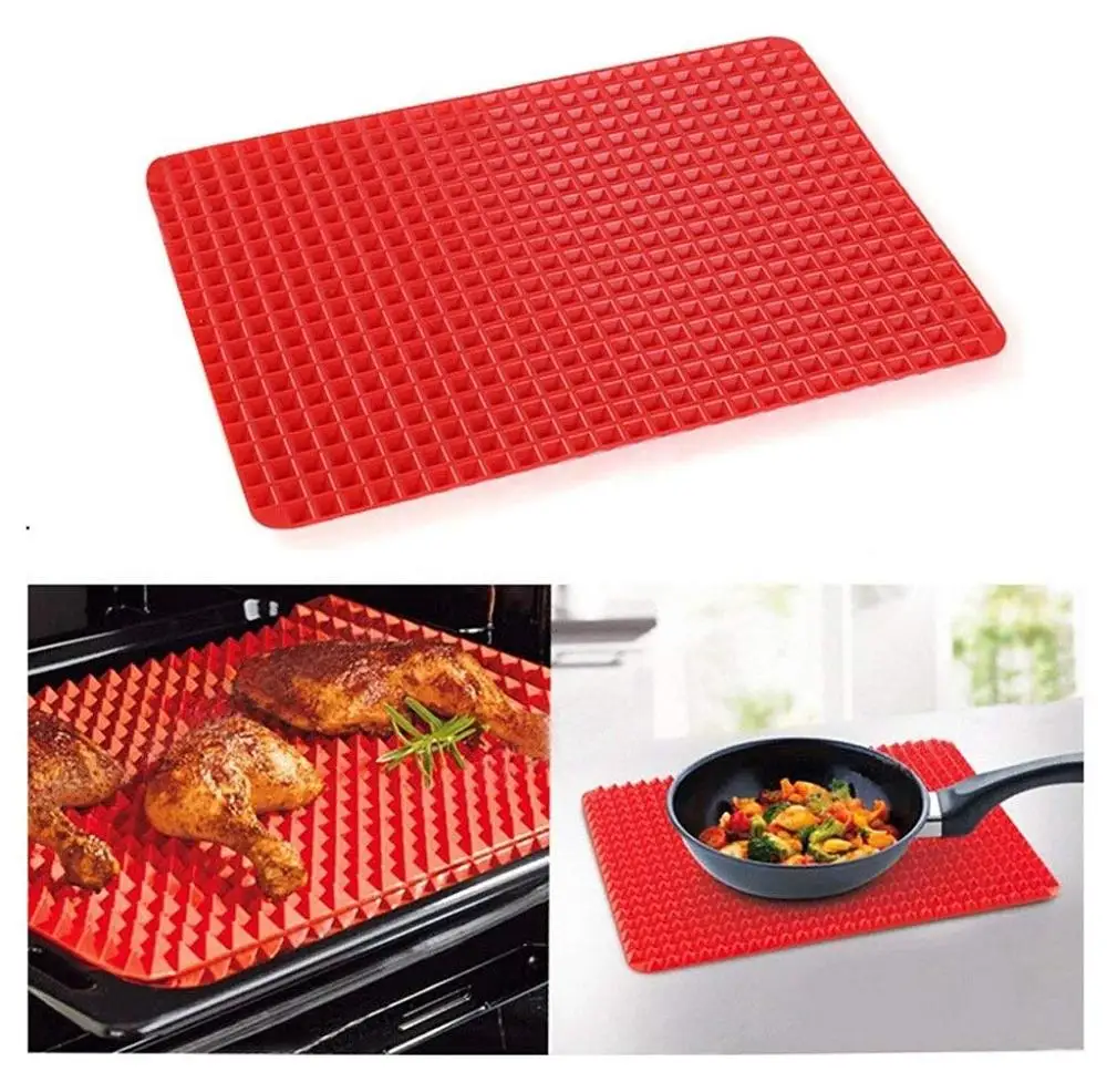 Pyramid Barbecue Pads Microwave Oven Resistant high Temperature Silica Gel Oven mat Roast pad