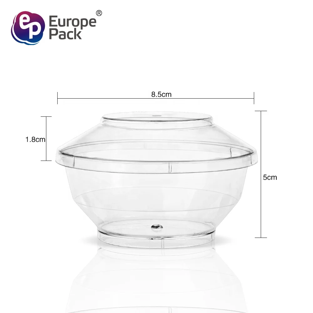Factory manufacturers disposable clear 4oz plastic salad fruit dessert bowls with lid