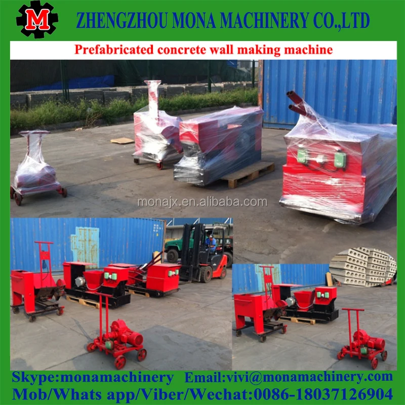 High density concrete floor slab extrusion forming machine with low noise