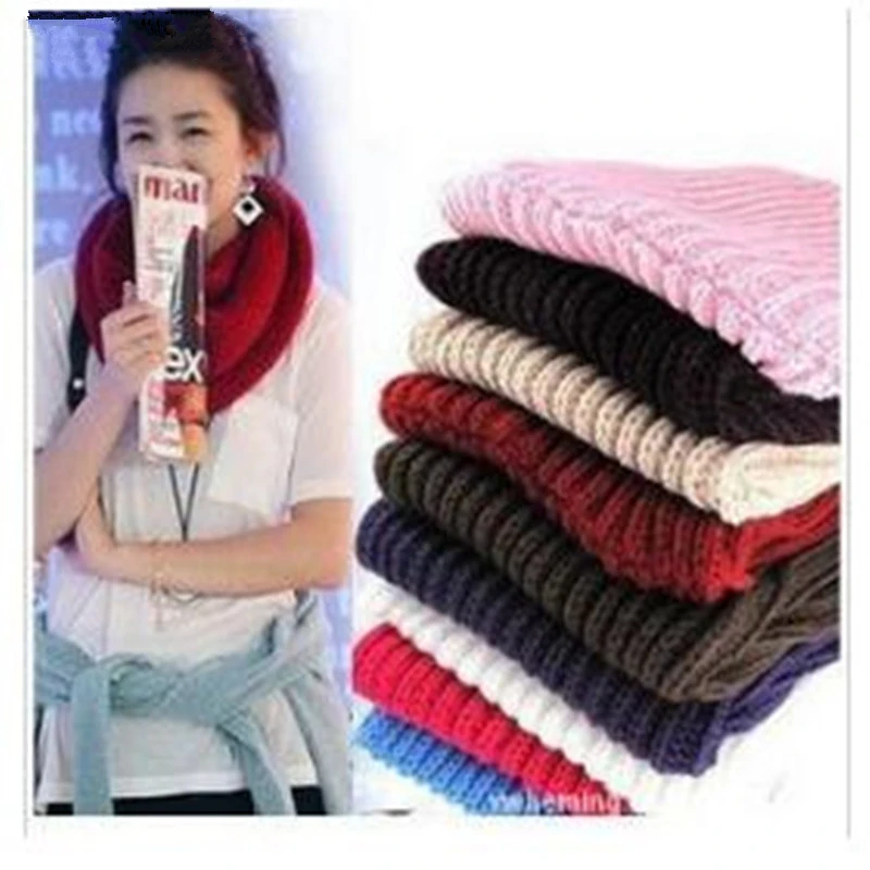 CUHAKCI оптовая продажа, новый дизайн, модный женский теплый вязаный шарф, Круглый шерстяной снуд, зимний Универсальный шарф