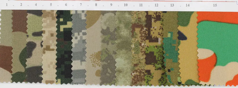 water resistant or waterproof camouflage camo 1000d nylon cordura custom print oxford fabric