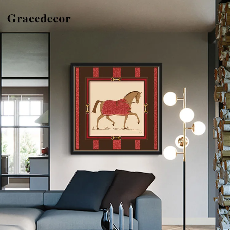 Wholesale Folk Art Painting Designs Horse Wall Art Horse Photo Art